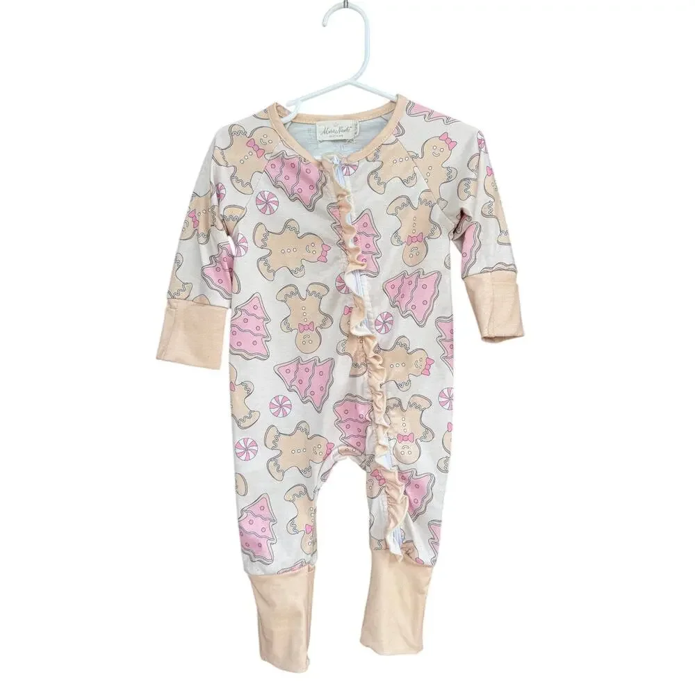 Marie Nicole Clothing Gingerbread Forest Sleeper Pajamas 6-12 Months